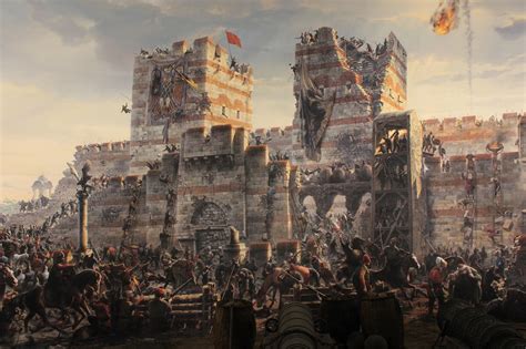 The Siege of Constantinople; Ottoman Empire's Triumphant Conquest, Marking the End of the Byzantine Era